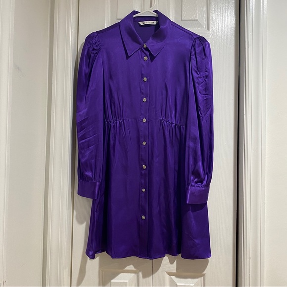 Purple shirt dress zara Clearance